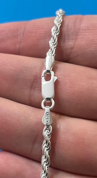 Cadena Cordón 60cm Macizo Y Cruz Biselada Plata925