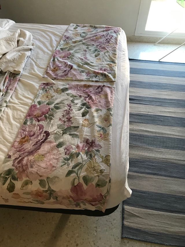 Funda Nórdica 1.60 Flores Rosas y Azules