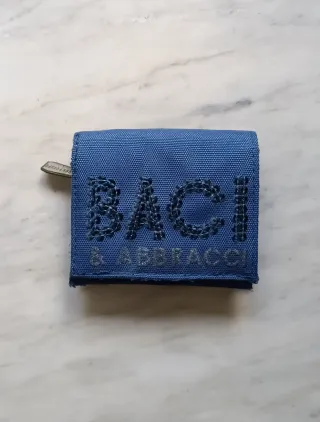 Portafoglio Baci & Abbracci vintage blu