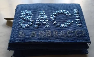 Portafoglio Baci & Abbracci vintage blu