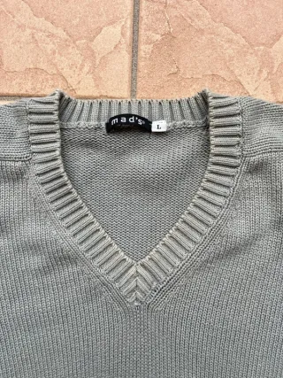 Maglione uomo Mad's V-neck cotone grigio M