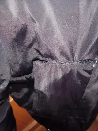 Cazadora larga negra mujer