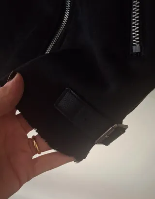 Giubbotto corto c/ pellicciotto nero Tg.XS