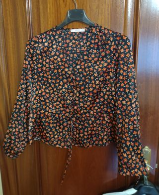 Camisa Mango Talla XS Estampado Floral