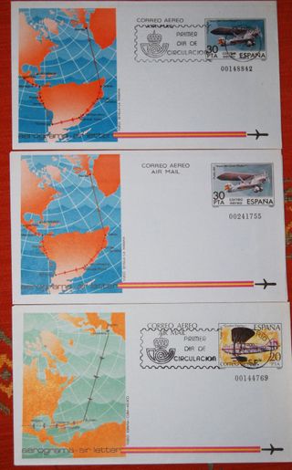 Lote 3 Aerogramas Correo Aéreo España