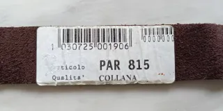 Choker pelle vintage marrone con dettagli oro