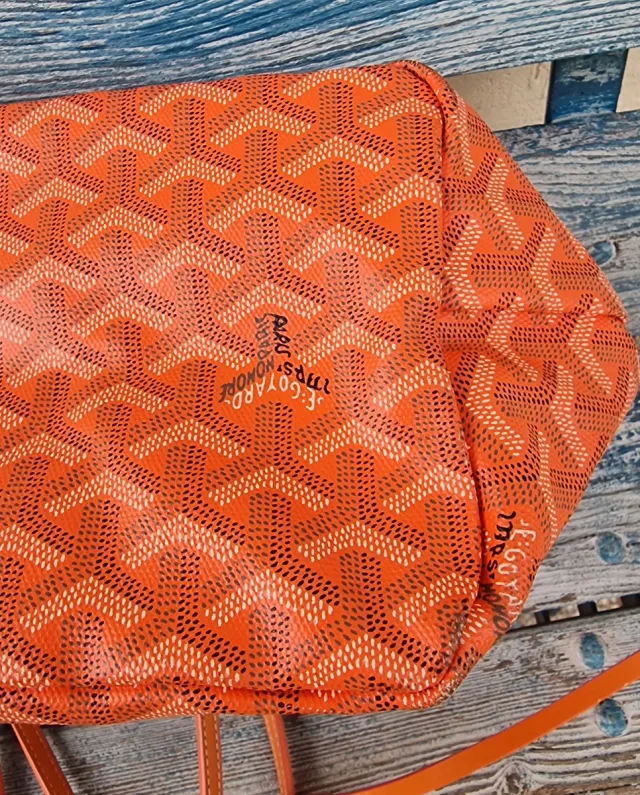 Borsa Tote stile Goyard arancione