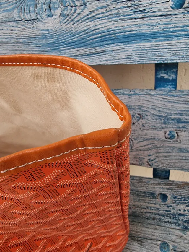 Borsa Tote stile Goyard arancione