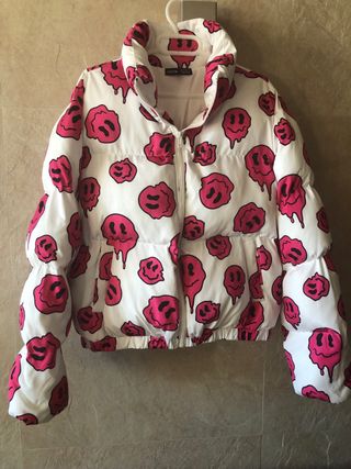 Cazadora SHEIN Talla M Estampado Smiley