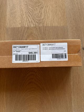 Doble tirador puerta LUV WOOD Nogal Madera NUEVO