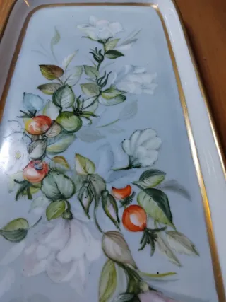 Vassoio porcellana decorato fiori