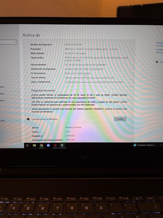HP Victus Gaming 15 Ryzen5 3050 144hz 16RAM 512GB