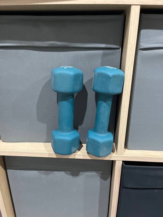 Pesas de mano color turquesa