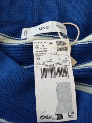 Falda midi azul y blanca