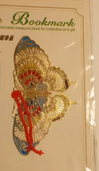 Segnalibro a farfalla in metallo dorato