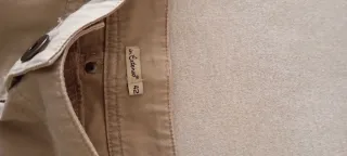Pantalón vaquero beige mujer