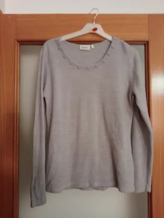 Jersey gris CAND con pedrería