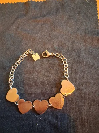 Bracciale acciaio con cuori