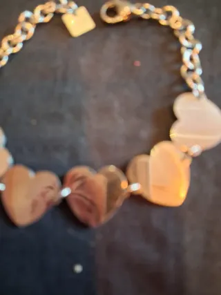 Bracciale acciaio con cuori