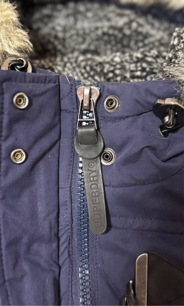 Chaqueta Superdry Azul con Capucha y Cierres