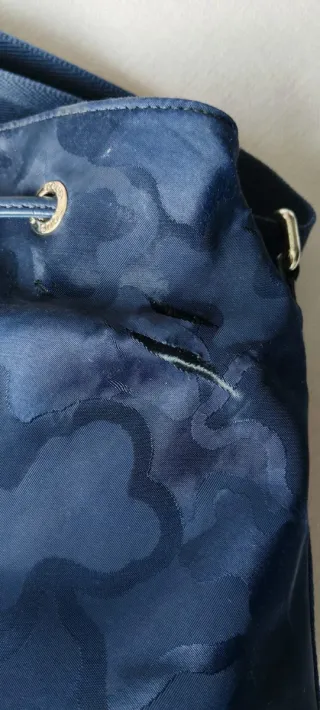 Bolso azul estampado tipo saco