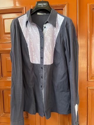 Camicia Pinko grigio con paillettes