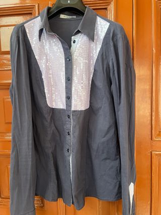 Camicia Pinko grigio con paillettes