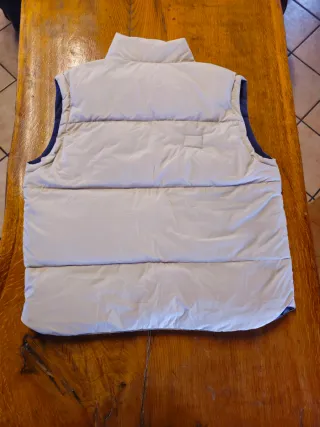 Gilet reversibile beige e blu