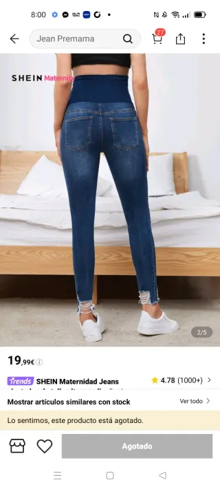 Pantalón vaquero premamá SHEIN Talla M