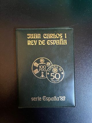 Folleto monedas España 82 Juan Carlos I y Mundial.