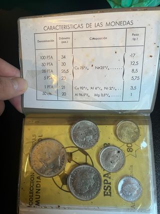 Folleto monedas España 82 Juan Carlos I y Mundial.