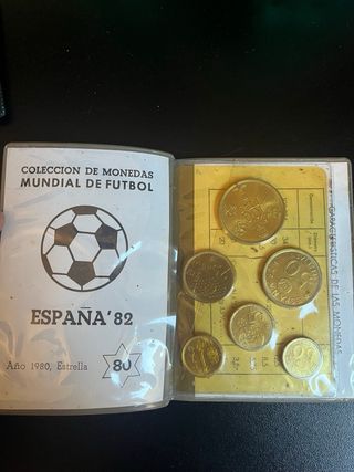 Folleto monedas España 82 Juan Carlos I y Mundial.