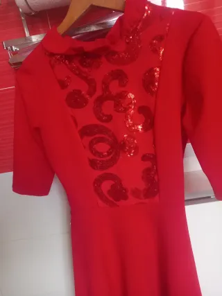 Vestido rojo lentejuelas talla S
