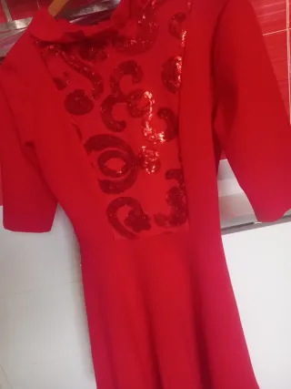 Vestido rojo lentejuelas talla S