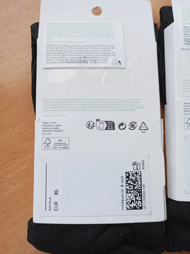 2 packs Mallas premamá H&M 70 den Talla XL