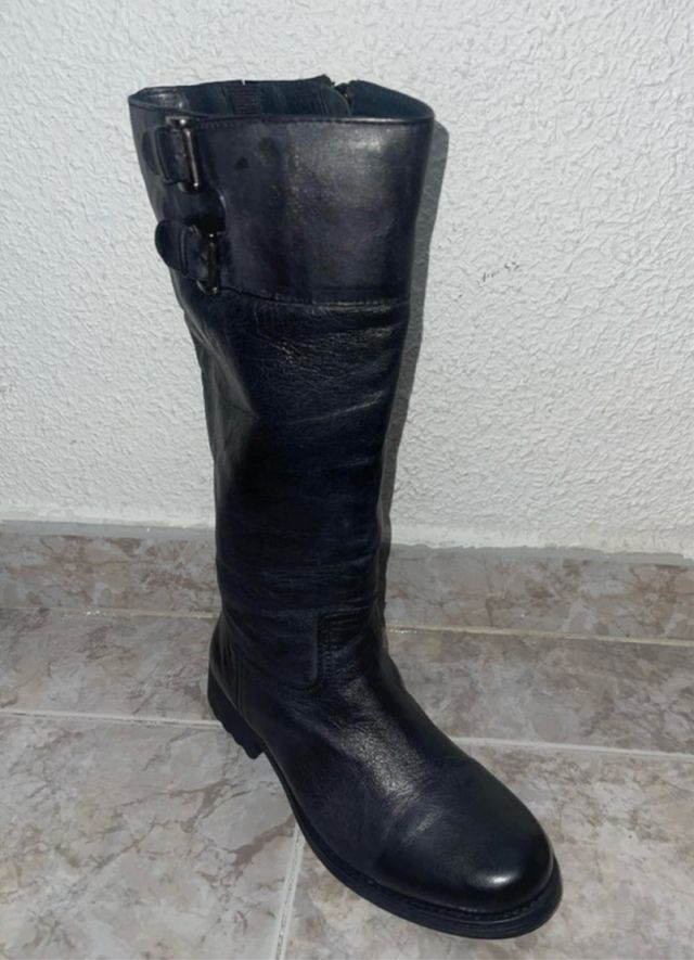 Botas de piel mujer negras sin usar