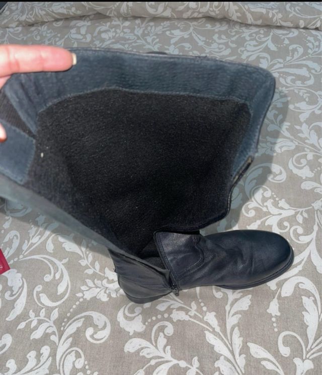 Botas de piel mujer negras sin usar