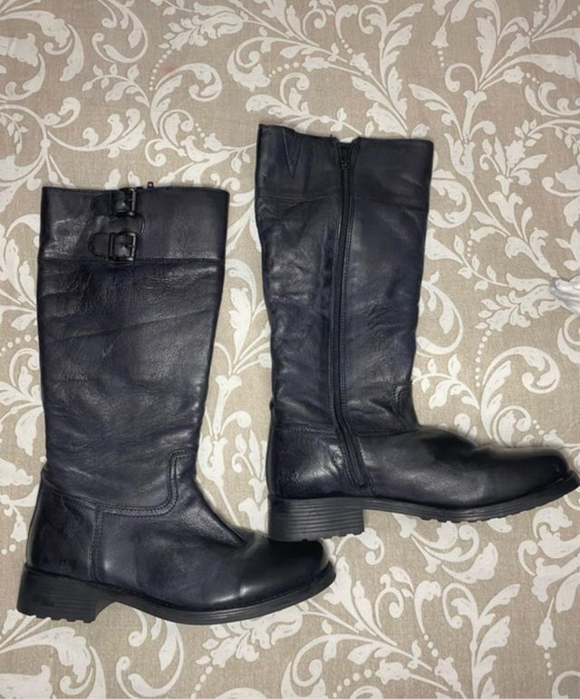 Botas de piel mujer negras sin usar