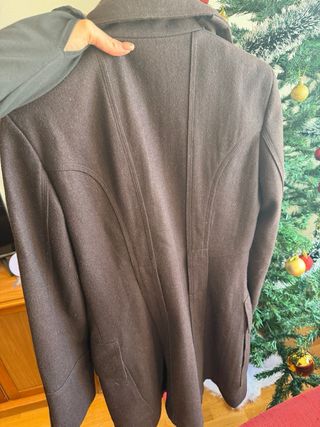 Abrigo largo Zara café con cinto