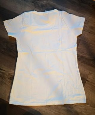 Set 2 T-shirt bianche papillon e bottoni