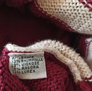 Maglione vintage con spalline ramie angora