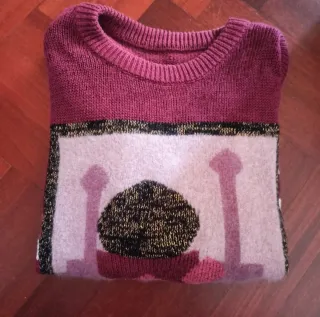 Maglione vintage con spalline ramie angora