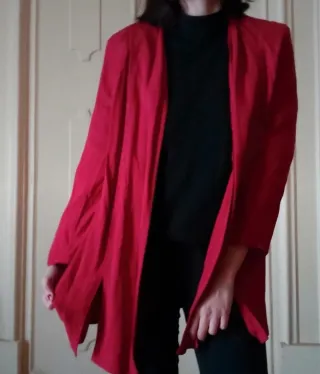 Giacca blazer vintage viscosa ricamata rossa