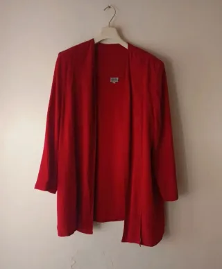 Giacca blazer vintage viscosa ricamata rossa