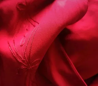 Giacca blazer vintage viscosa ricamata rossa