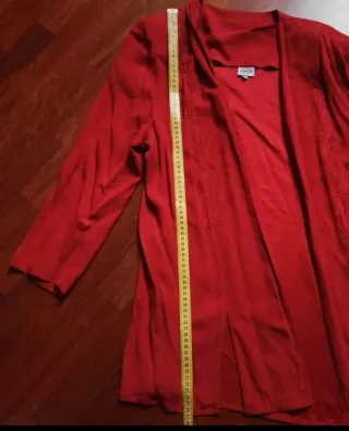 Giacca blazer vintage viscosa ricamata rossa