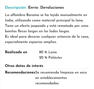 Tappeto artigianale in lana