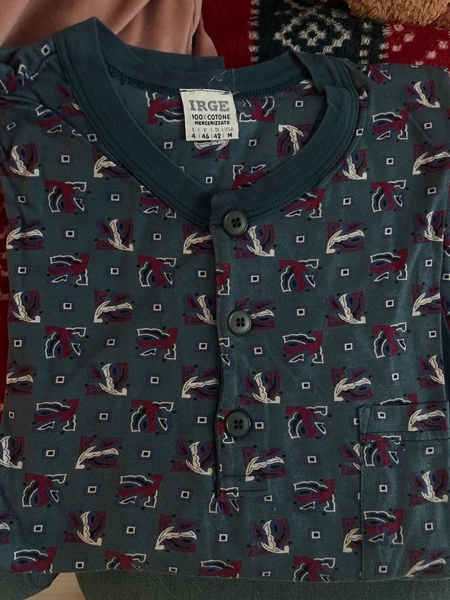 Pigiami uomo 2 pezzi cotone 100% taglia M