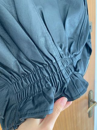 Chaqueta Biker Cuero Flecos Vintage