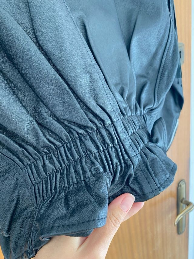 Chaqueta Biker Cuero Flecos Vintage